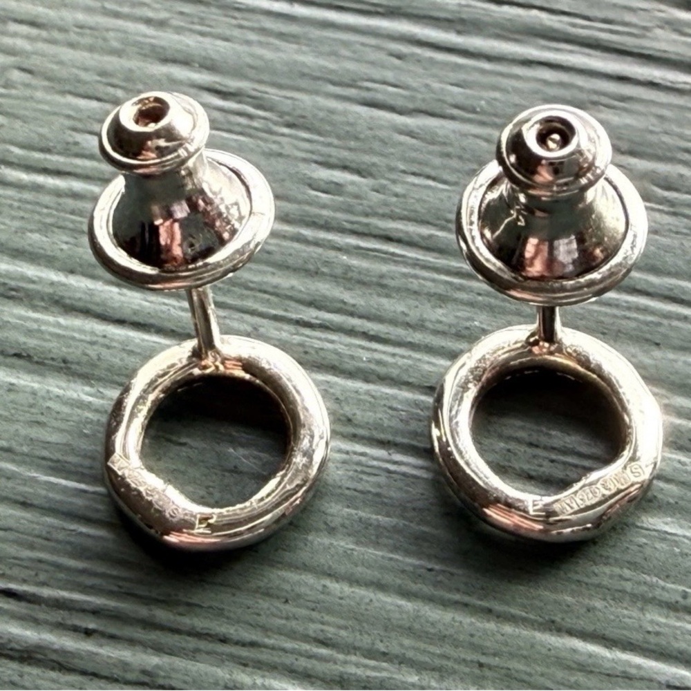 Monica Vinader Riva Circle Diamond Pave Stud Earrings Sterling Silver - Picture 5 of 8